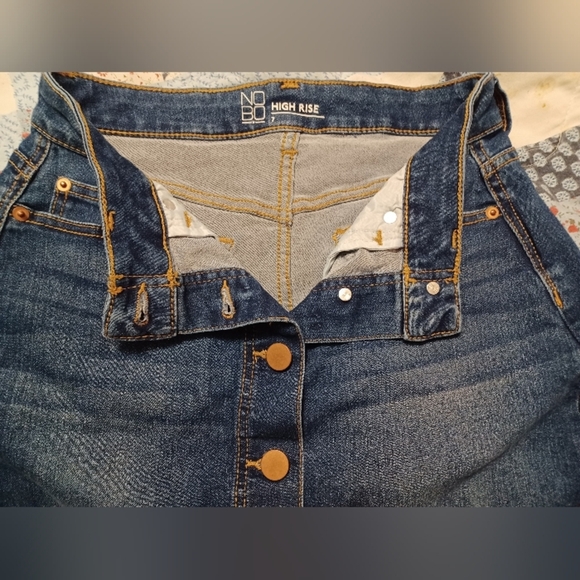 A NOBO Blue Button-Front Mini Skirt - Picture 5 of 6